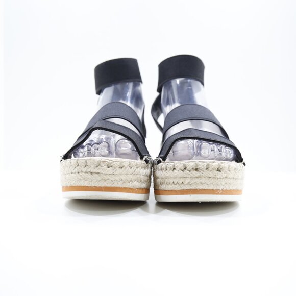 Dolce Vita Lury Black Elastic Strap 2" Platform Espadrille Sandals - 10 - Picture 2 of 7